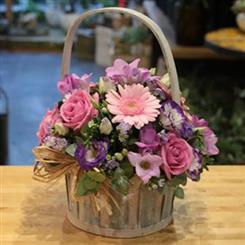 Pretty Pink &amp; Lilac Basket florist choice