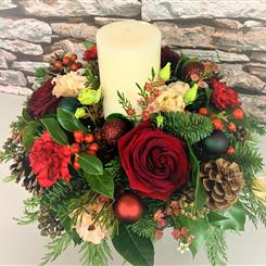 Christmas Table Arrangement Hollies Choice